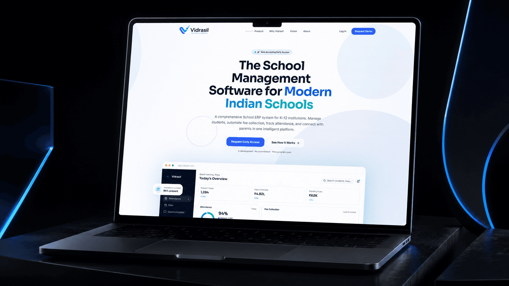 Vidrasil website interface — Education Technology project built by Insanzia Labs